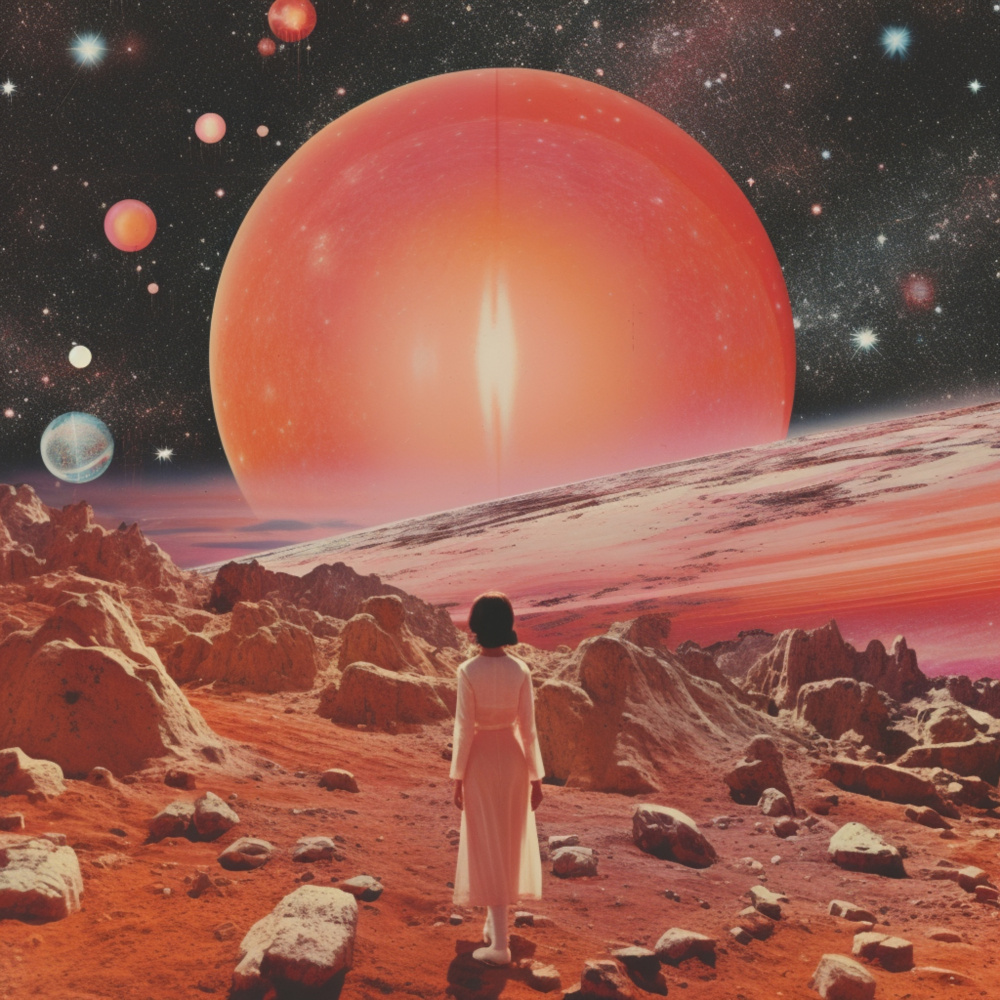 Space Orbs Collage Art von Samantha Hearn