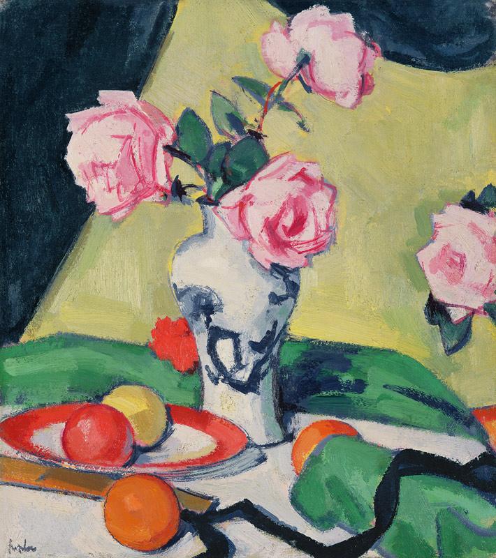 Still Life with Japanese Jar and Roses, c.1919 von Samuel John Peploe