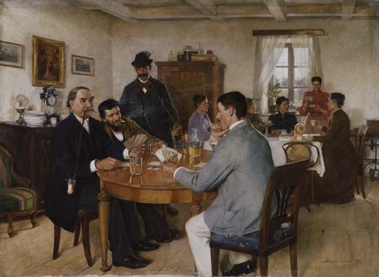 Sonntagnachmittag beim Kartenspiel von Sandor Bihàri