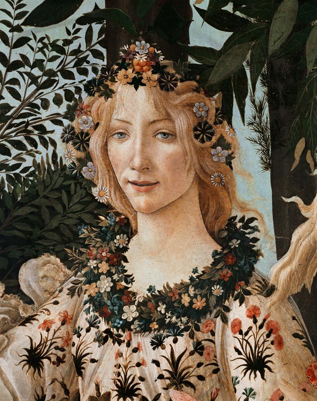 Detail aus dem Gemälde "Der Frühling": Kopf der Flora. von Sandro Botticelli