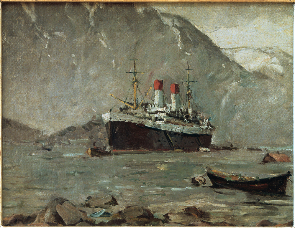 Passagierdampfer der Hamburg-Süd in einem norwegischen Fjor von Sandrock Leonhard