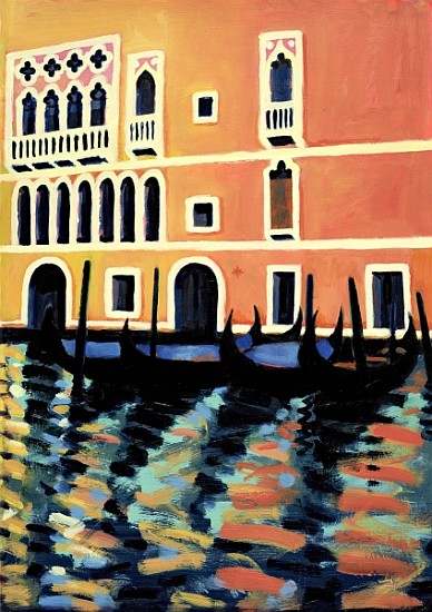 Canal Grande I (oil on card)  von Sara  Hayward