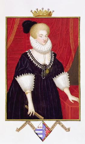 Portrait of Lady Catherine Grey (c.1538-1668) Countess of Kent from 'Memoirs of the Court of Queen E