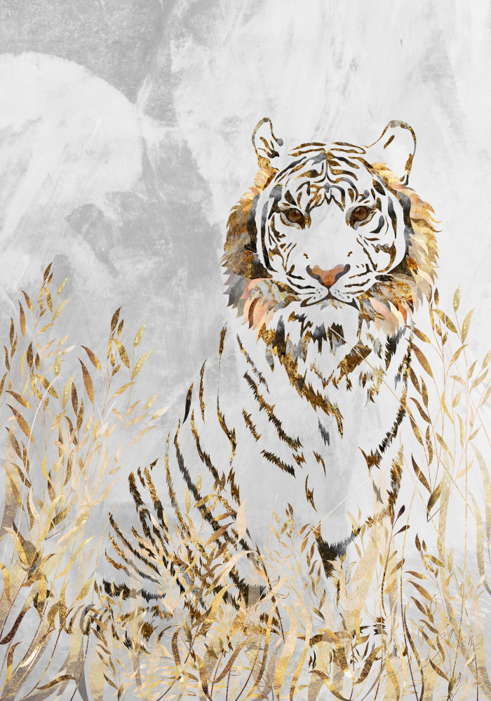 Golden Tiger in the leaves von Sarah Manovski