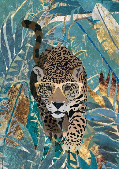 Curious jaguar in the rainforest