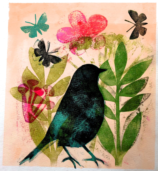 Bird and butterfly von Sarah Thompson-Engels