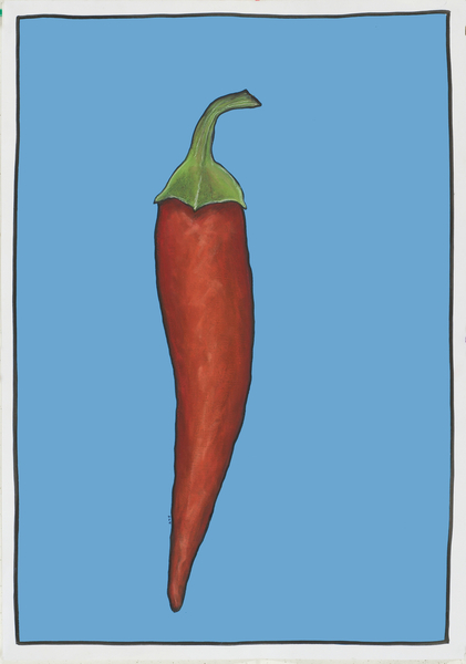 Chilli pepper blue von Sarah Thompson-Engels
