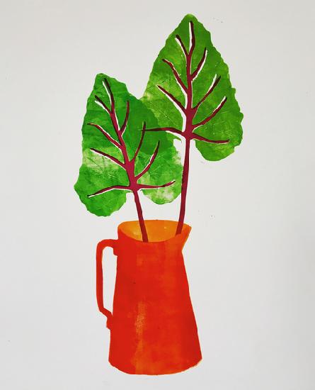 red jug with leaves - Sarah Thompson-Engels