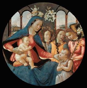 Jungfrau und Kind mit St. Johannes der Täufer und die Drei Erzengel Raphael, Gabriel und Michael