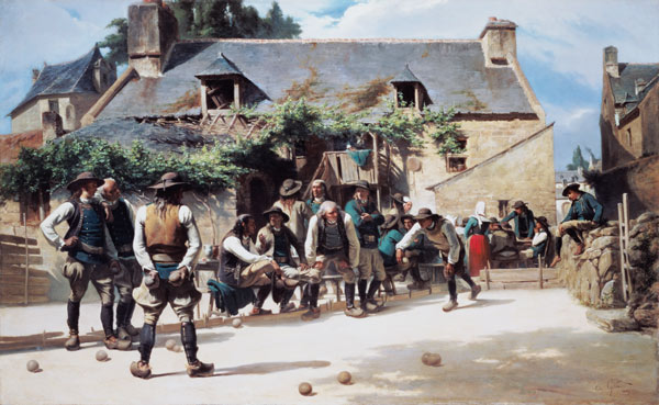 Beim Boule-Spiel von Sebastien-Charles Giraud