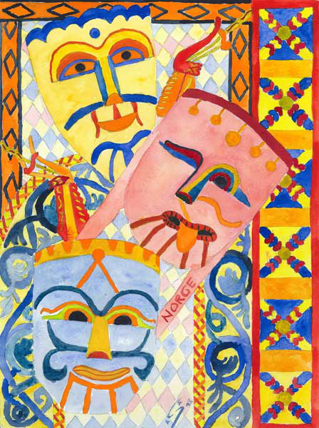 Norwegische Holzschnitzereien 'Norge' von Eva Seltmann-Reinig