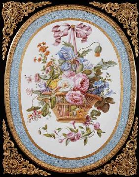 Porzellan-Platte aus einem Kabinett - Schrank von Martin Carlin