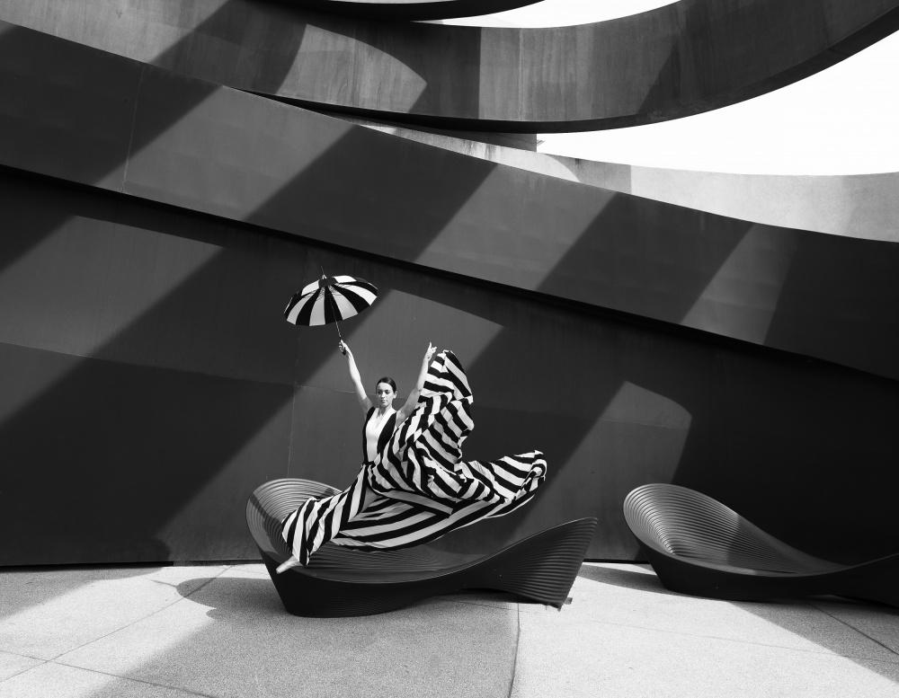 Jump in B/W von Shlomo Waldmann