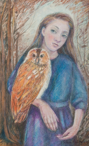 Girl with Owl von Silvia  Pastore