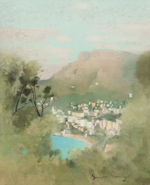 Vue de Monte Carlo à Travers les oliviers, before 1933 von Simon Albert Bussy
