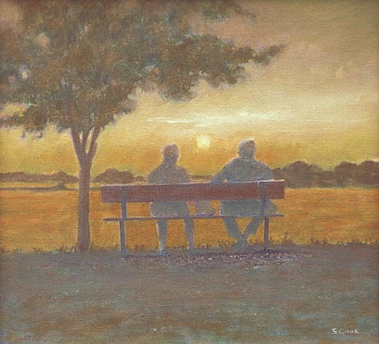 Sunset (oil on canvas)  von Simon  Cook