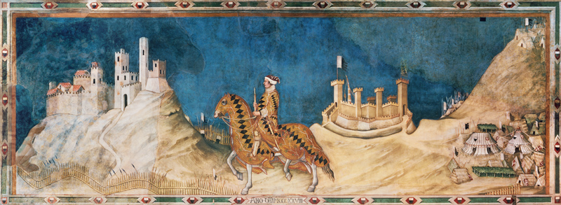 Guido Ricco (Guidoriccio) da Fogliano; sieneischer Heerführer (Condottiere) von Simone Martini