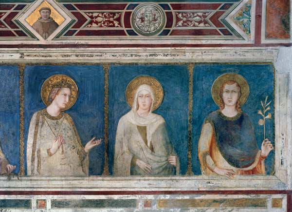 Die Heiligen Franziskus, Ludwig von Toulouse, Elisabeth, Klara und Ludwig von Frankreich