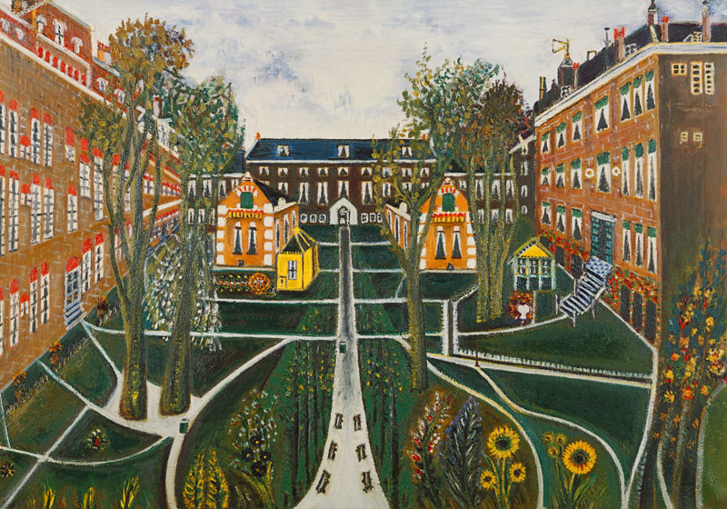 Der Garten des Altersheims in Amsterdam. von Sipke Cornelis Houtman