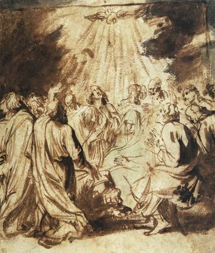 Die Ausgießung des heiligen Geistes auf die Apostel von Sir Anthonis van Dyck