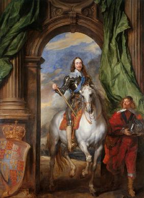 Porträt Karl des I., König von England (1600-1649) zu Pferd mit seinem Stallmeister St. Antoine