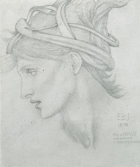 Study for Nimue for 'Merlin and Nimue' von Sir Edward Burne-Jones