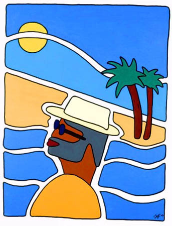 Jamaika Man von Skier