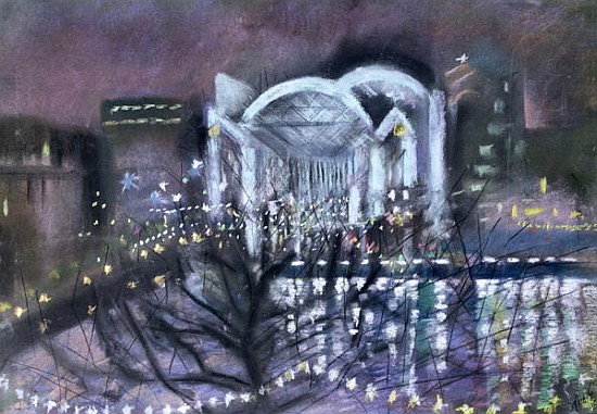 Embankment Station, from the South Bank, 1995 (pastel on paper)  von Sophia  Elliot