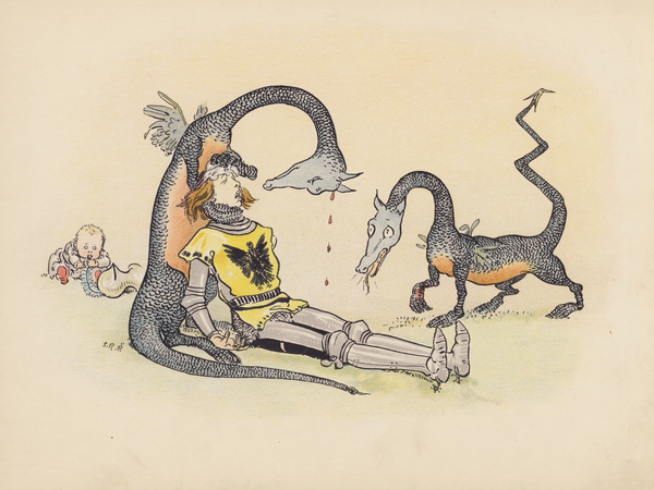 Illustration for Little Twin Dragons by S Rosamond Praeger von Sophia Rosamond Praeger