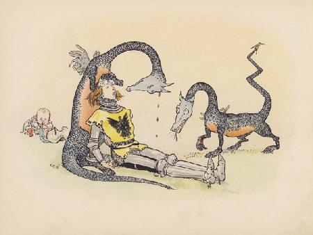 Illustration for Little Twin Dragons by S Rosamond Praeger