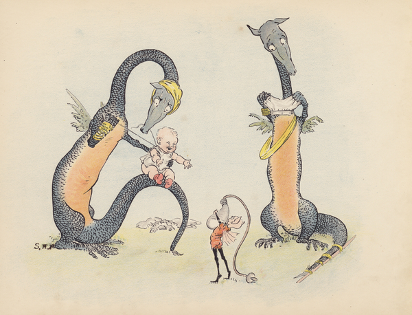 Illustration for Little Twin Dragons by S Rosamond Praeger von Sophia Rosamond Praeger