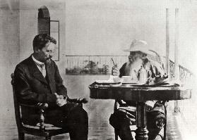 Lew Tolstoi und der Schriftsteller Anton Tschechow in Haspra
