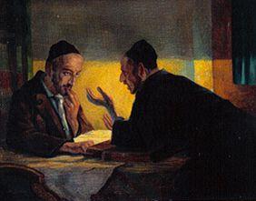 Zwei Juden beim Talmudstudium.