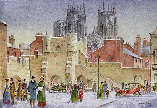 Bootham Bar, York (w/c, gouache and pen on paper)  von Stanley  Cooke