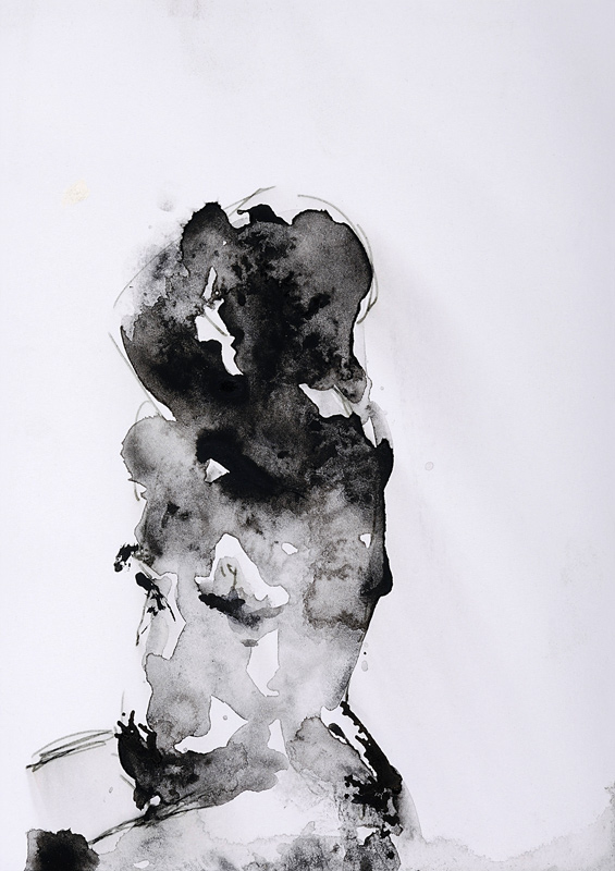 Seated naked woman with arm raised von Stephen  Finer