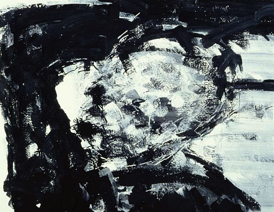 Kitaj with his hand on his head von Stephen  Finer