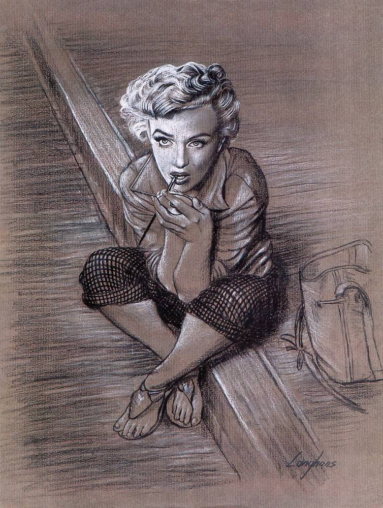 Marilyn Monroe Drehpause von Stephen Langhans