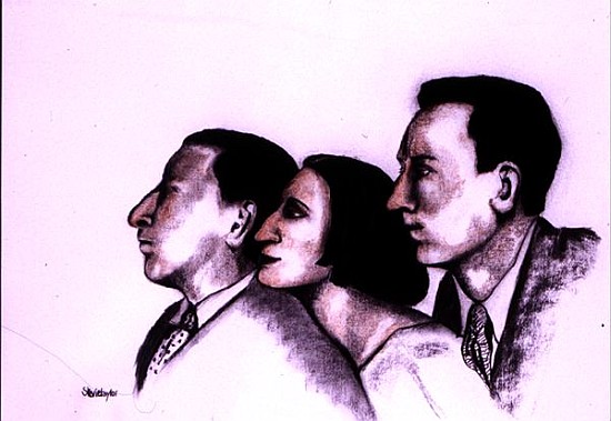 The Sitwells, 2000 (pastel and charcoal on paper)  von Stevie  Taylor