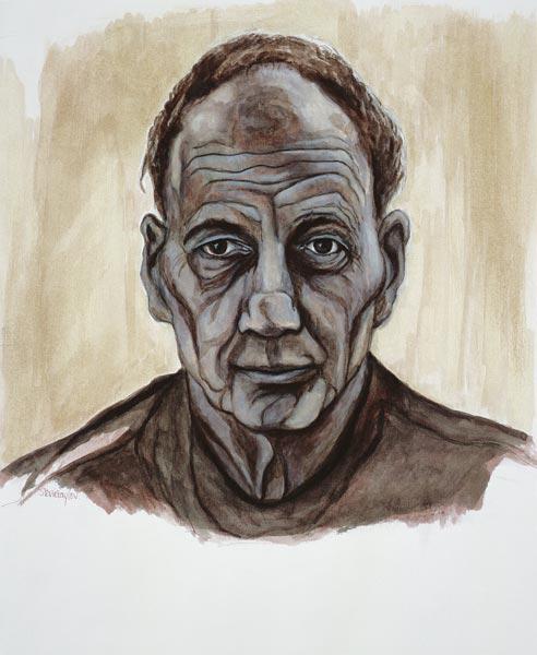 Portrait of Frank Auerbach, 2002 (indian ink and wash over pen and pencil on paper) 