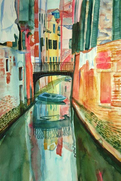 Boat under the Bridge von Mary Stubberfield