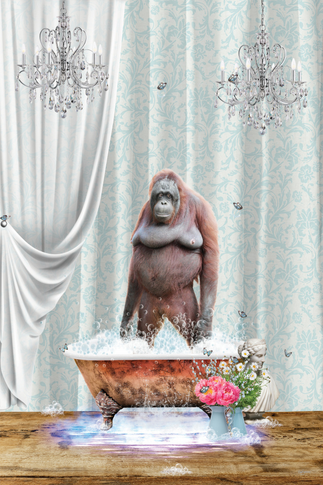 Orangutan &amp; Bubbles von Sue Skellern