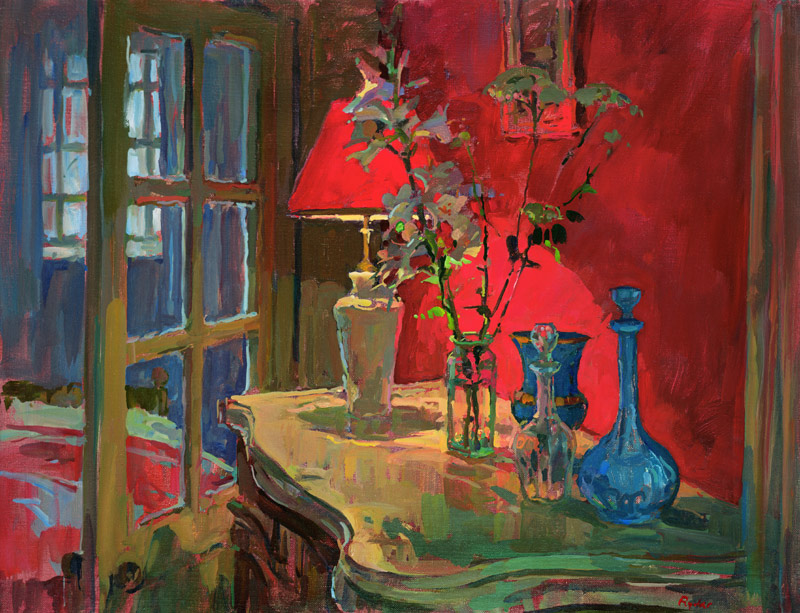Red Lamp von Susan  Ryder