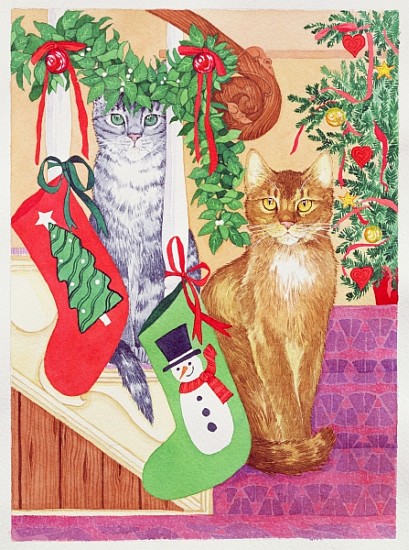 Cats on the stairs  von Suzanne  Bailey