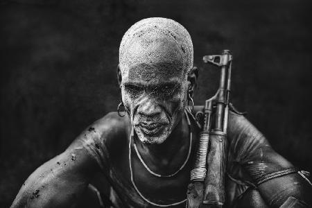 Warrior,Mursi tribe