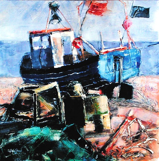 Fishing Boat on the Beach, Aldeburgh von Sylvia  Paul