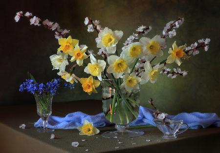 Still life with spring flowers
