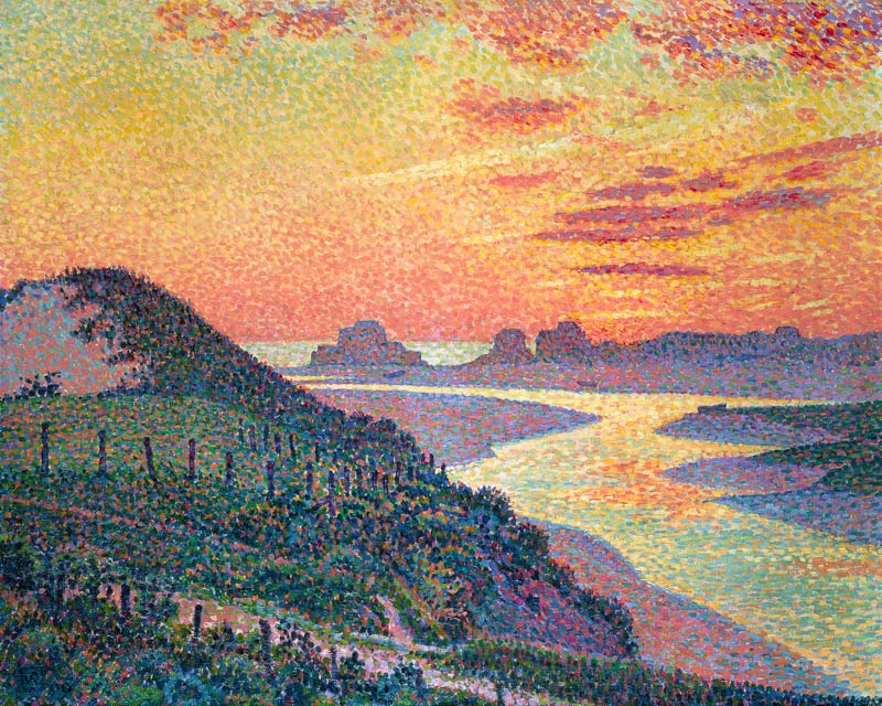 Sonnenuntergang bei Ambleteuse im Pas de Calais. von Theo van Rysselberghe