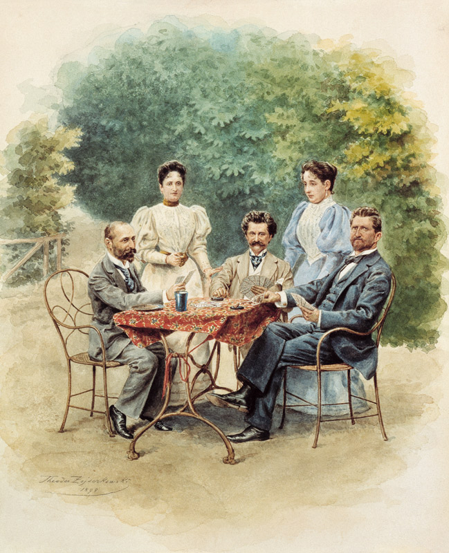Tarock-Partie bei J.Strauß in Bad Ischl von Theodor Zajaczkowski