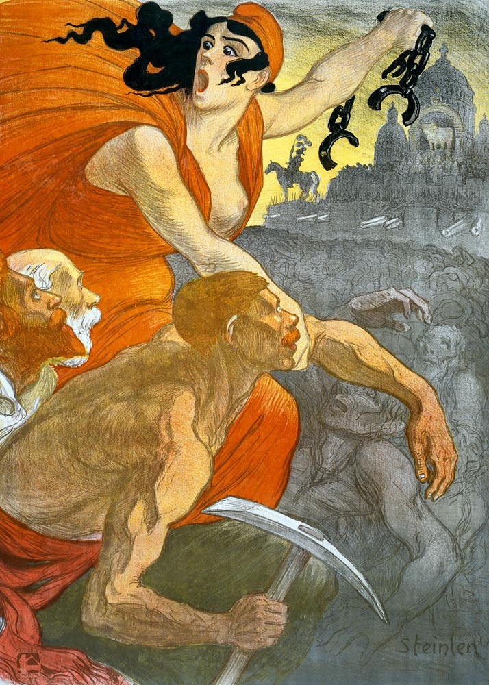 Marianne und die Fabrikarbeiter von Théophile-Alexandre Steinlen