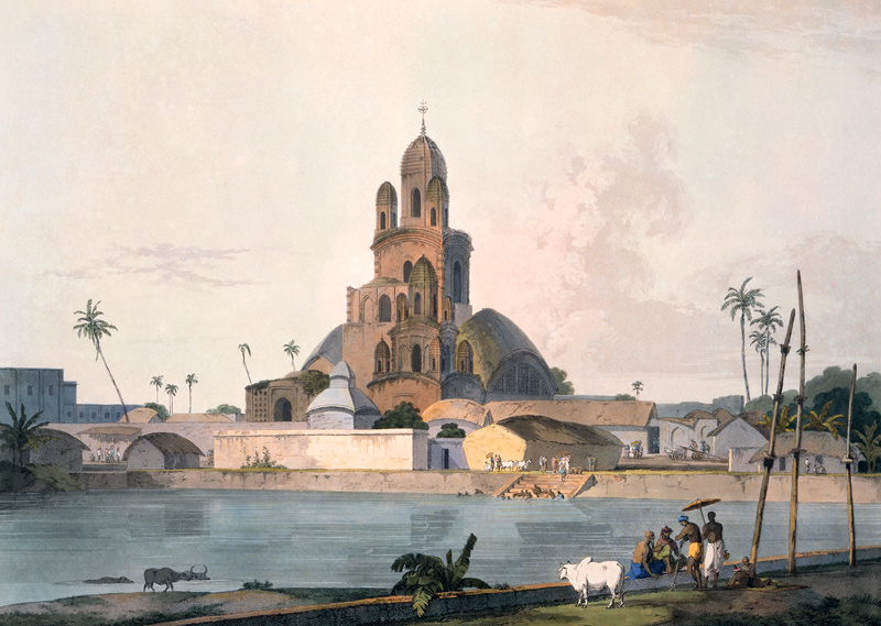 Govinda Ram Mittee's Pagoda, Calcutta, plate V from 'Oriental Scenery' von Thomas Daniell